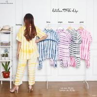 Gambar Setelan Kulot CP Tie Dye Baby Doll Baju Tidur Batik Pekalongan 1 - Kuning dari Rumah Batik Pekalongan_NEW undefined 5 Tokopedia