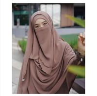 Gambar Hijab Pashmina Jumbo Syari 200x100 Jilbab Basic Non Instan - Abu Muda dari Zupercarid undefined 4 Tokopedia