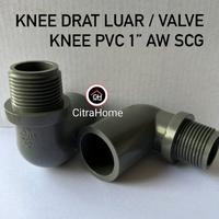 Gambar Knee Drat Luar / Valve Knee PVC 1" AW SCG dari Cassie88 undefined 1 Tokopedia
