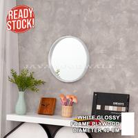 Gambar CERMIN BULAT MEJA RIAS | CERMIN BULAT MAKE UP | WARNA WHITE GLOSSY - DIAMETER 50 CM dari JavaWoodWall undefined 1 Tokopedia