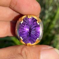 Gambar Natural 16.00ct Amethyst Quartz Kecubung Ring Perak Cutting Nanas dari SanasiniGems undefined 4 Tokopedia