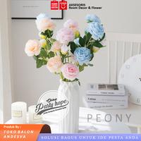 Gambar Bunga Peony 3 Kuntum / Bunga Artificial Dekorasi Mawar Peony 3 Cabang - Pink dari PARTY HOPE 2 undefined 1 Tokopedia