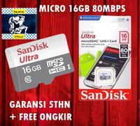Gambar Sandisk Ultra Micro SD 16GB 80Mbps CLASS 10 MicroSDHC (NON TOKOCABANG) dari Aquarius Ofc undefined 4 Tokopedia