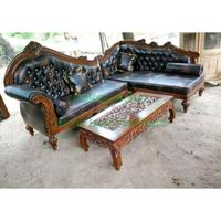 Gambar kursi sofa sudut lois meja ketapang sofa tamu ukir - finishing dari Rovic Jaya Furniture undefined 2 Tokopedia