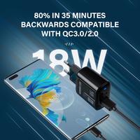 Gambar QC3.0+PD18W charger fast charging BASIKE Output port ganda Sangat aman - Hitam dari Basike Official Shop undefined 4 Tokopedia