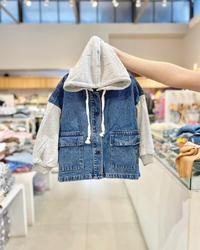 Gambar Jaket Denim Hoodie Grey - Macadamia Little Glamz dari Macadamia Little Glamz undefined 1 Tokopedia