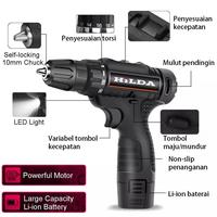 Gambar HILDA mesin bor baterai tangan cordless drill 12V bor listrik set - 88VF Set dari HILDA Official Store undefined 4 Tokopedia