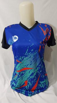 Gambar Baju Badminton Voli Wanita Cewe Perempuan Biru Premium DryFit Adem dari Sport & Fabolous undefined 5 Tokopedia