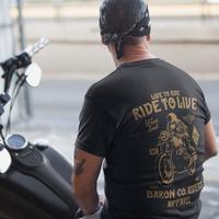 Gambar Kaos Vintage Motor Bikers Live to Ride Retro Custom Motorcycle T-Shirt - S dari The Don and Baron Co. undefined 5 Tokopedia