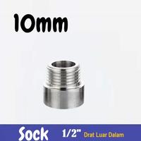 Gambar SOCK NEPEL SOK DRAT LUAR DALAM 1/2 " SAMBUNGAN PIPA STAINLESS 3mm - 10mm dari Denpasar@store undefined 2 Tokopedia