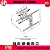 Gambar Bracket Braket Breket TV LED 43 50 55 60 65 70 75 80 Inc, NB P6 Swivel - NB P6 43-80 INC dari Bismillah Bracket Store undefined 5 Tokopedia
