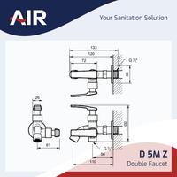 Gambar AIR Keran Cabang Shower Bak Mandi Double Tembok Kran Air D 5M Z Keran Air Minimalis 2 Cabang dari AER Sanitary Indonesia undefined 2 Tokopedia