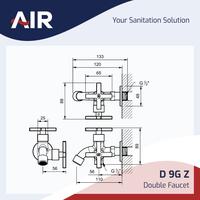 Gambar AIR Keran Cabang Shower Bak Mandi Double Tembok Kran Air D 9G Z Minimalis dari AER Sanitary Indonesia undefined 2 Tokopedia