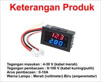 Gambar [EBS] Voltmeter Ammeter Amperemeter Digital DC 100V 10A 0 28 inch Watt dari HAEBOT - Solusi Kebutuhan CNC undefined 3 Tokopedia