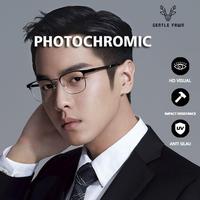 Gambar Kacamata Titanium  Photocromic Anti UV 400 Kotak Fashion Korean 1935 - BLK GOLD, PHOTOCROMIC AJA dari Gray Pink undefined 2 Tokopedia