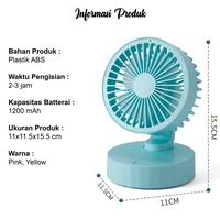 Gambar Kipas Angin Portable Mini Fan Kipas Angin Mini Kipas 3 Speed 1200 mAh - Yellow dari ARR Store Indonesia undefined 2 Tokopedia