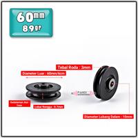 Gambar Roda Katrol Pulley Gym Alat Fitness Sparepart Perlengkapan Alat Fitnes - 95mm dari WARUNG BARBEL undefined 3 Tokopedia