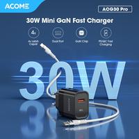 Gambar ACOME Charger GaN 30W Fast Charging PD/QC 3.0 Dual Port Garansi ACG30 dari ExcelMart undefined 2 Tokopedia