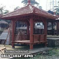 Gambar Saung gazebo minimalis kayu kelapa permeter dari Merpati Taman undefined 1 Tokopedia