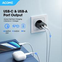 Gambar ACOME Charger GaN 30W Fast Charging PD/QC 3.0 Dual Port Garansi ACG30 dari ExcelMart undefined 3 Tokopedia