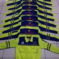 Gambar Baju wearpack dan bordir custom logo dan nama perusahaan - merah abu, M dari Garasi Wearpack Safety undefined 3 Tokopedia