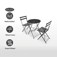 Gambar Set Kursi & Meja Teras Lipat Soleil Lucio Bistro - Hitam dari LonnieJaya undefined 2 Tokopedia