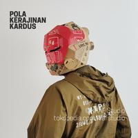 Gambar Pola Kerajinan Kardus no.1662: Helm Cyberpunk Yang Bisa Dibuka - KERTAS STIKER dari krafstudio undefined 2 Tokopedia