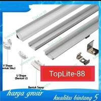 Gambar Housing Kap Alumunium Led Strip/Led Bar Cover Susu Model U 1M 1Meter dari TopLite88 undefined 3 Tokopedia