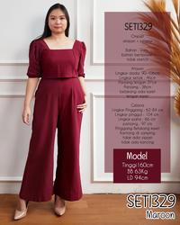 Gambar One set setelan polos atasan dan celana panjang Linen 1329 - BLACK dari Okage Shop undefined 4 Tokopedia