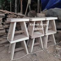 Gambar KURSI KAYU DINGKLIK BAR CAFE STOOL / KAYU TREMBESI / KAYU MEH / SUAR - NATURAL, 50x30x45 dari Rumah Kayu Official undefined 4 Tokopedia