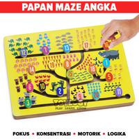 Gambar Mainan Kayu Edukasi Anak Papan Labirin Maze Angka Papan Alur Motorik dari Toylogy undefined 1 Tokopedia