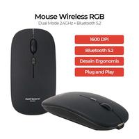Gambar Mouse Wireless Laptop Komputer PC Bisa Di Cas Charger Rechargeable - Hitam RGB dari Yorent undefined 2 Tokopedia