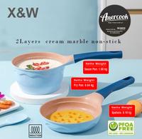Gambar Amercook Set Fry Pan + Sauce Pan 16 cm Alfetta Baby Angel Anti Lengket - Hijau dari X&W undefined 1 Tokopedia