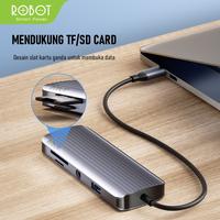 Gambar ROBOT HT590 9in1 USB-C HUB HDMI 4K VGA Adapter USB3.0 PD100W dari Fortunate Online undefined 2 Tokopedia