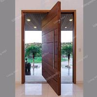 Gambar Pintu utama besar kayu jati solid tanpa bingkai minimalis simpel dari Living M&F undefined 1 Tokopedia