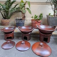 Gambar wajan gerabah 30cm set anglo dari bambu senen undefined 4 Tokopedia
