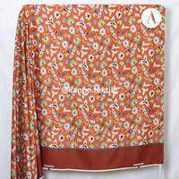 Gambar Kain Batik Halus Semi Sutra BH103 Motif Bunga Warna Oren/Abu/Merah - A - Oren dari Kanno Textile undefined 2 Tokopedia