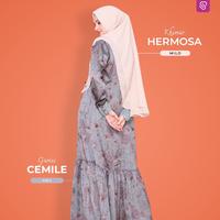 Gambar Gamis satin print bordir simple elegant Cemile by Ukhti Munira - hijau army, S dari qilanahijab shop undefined 4 Tokopedia