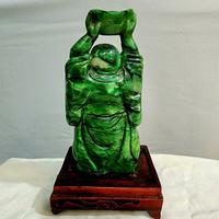 Gambar Patung Natural Green Jade. Budha Tertawa Bawa Uang. T 15,5cm. Berat645 dari AGUNG T GALLERY undefined 3 Tokopedia