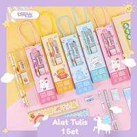 Gambar Stationery Set Alat Tulis Sekolah 5 in 1 Lengkap Pensil Penggaris Lucu - rabbit dari lseankids undefined 3 Tokopedia