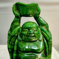 Gambar Patung Natural Green Jade. Budha Tertawa Bawa Uang. T 15,5cm. Berat645 dari AGUNG T GALLERY undefined 4 Tokopedia