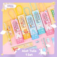 Gambar Stationery Set Alat Tulis Sekolah 5 in 1 Lengkap Pensil Penggaris Lucu - rabbit dari lseankids undefined 1 Tokopedia