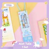 Gambar Stationery Set Alat Tulis Sekolah 5 in 1 Lengkap Pensil Penggaris Lucu - rabbit dari lseankids undefined 2 Tokopedia