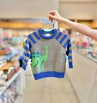 Gambar Sweater Stripe Dino Blue Grey - Macadamia Little Glamz dari Macadamia Little Glamz undefined 1 Tokopedia