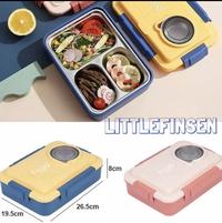 Gambar kotak makan anak stainless lunch box anak 3 sekat kotak makan sup - Merah Muda dari little finsen 2 undefined 2 Tokopedia