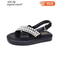 Gambar GUDANG TAS - Sandal wanita mutiara import tali kulit sepatu high heel - Hitam, 36 dari TOKO CANTIK BERSAMA_NEW undefined 1 Tokopedia