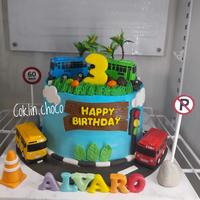Gambar Cake Birthday Tayo / Kue ulang tahun bis tayo / custom cake - brownies, Diameter 24 dari Coklin.Choco undefined 1 Tokopedia
