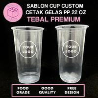 Gambar Sablon Gelas Cup Plastik 22 oz PREMIUM 9,5gr (Cetak Logo Custom) - 22 oz OVAL dari Kreasi Pack undefined 1 Tokopedia