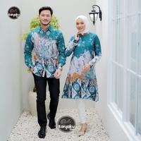 Gambar Batik Couple Tunik Sarimbit Pasangan Baju Atasan Seragam Kerja Modern - Motif 2 dari Batik Gong undefined 5 Tokopedia