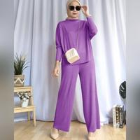 Gambar setelan celana alivia indah XXL set baju wanita cantik murah Eli at - lavender dari Agrabutik undefined 4 Tokopedia